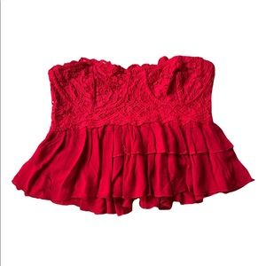 Free People Adella Lace Strapless Corset Top